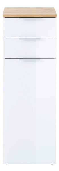 Biała wysoka szafka łazienkowa w dekorze dębu 39x112 cm Pescara – Germania