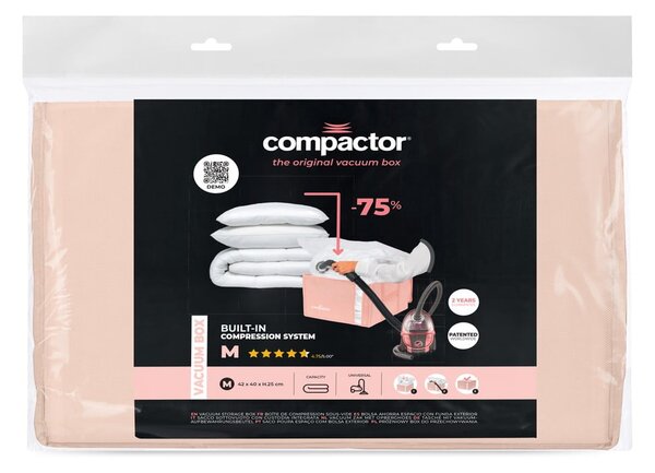 Plastikowy pojemnik próżniowy do przechowywania ubrań 42x40x25 cm Pink Edition – Compactor