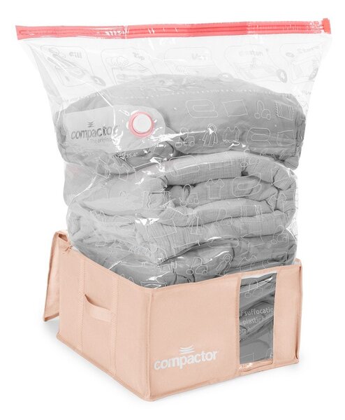Plastikowy pojemnik próżniowy do przechowywania ubrań 42x40x25 cm Pink Edition – Compactor