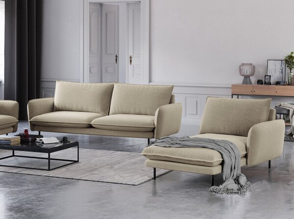 Beżowy szezlong Cosmopolitan Design Vienna, prawostronny