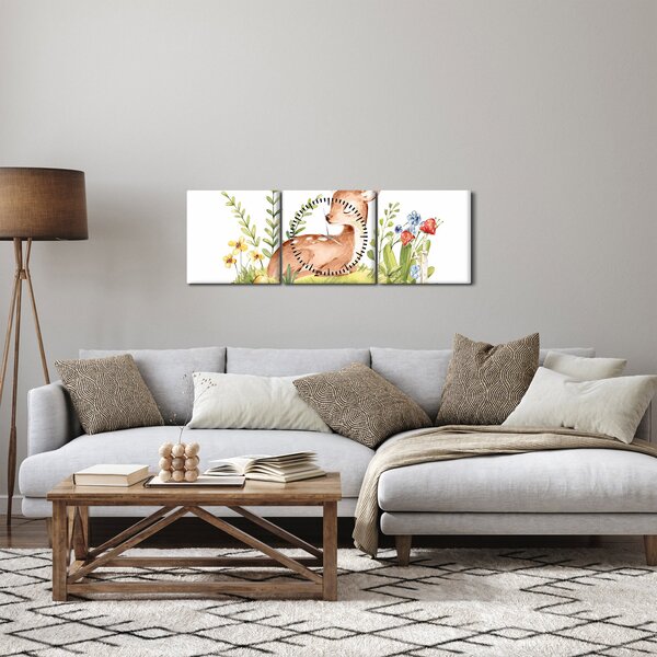 Obraz - Mały płowy (z zegarem) (90x30 cm)