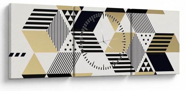 Obraz - Kształty geometryczne N⁰1 (z zegarem) (90x30 cm)