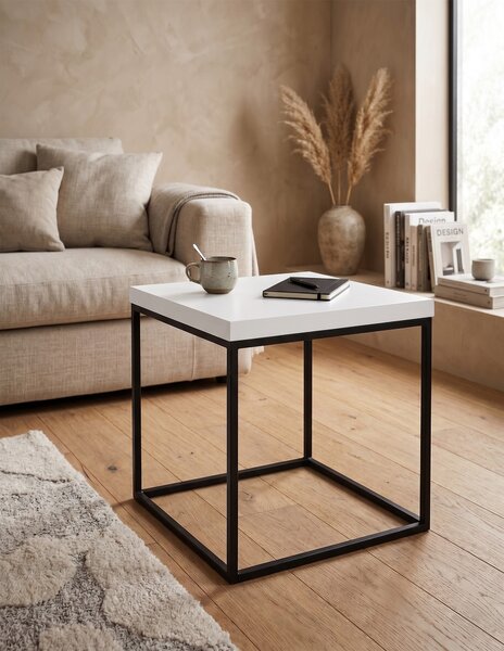 Stolik Square 2 biały połysk loft 46 cm