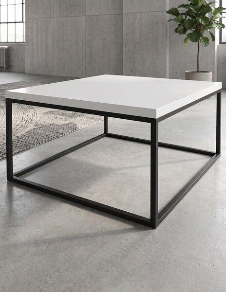 Stolik Square 1 Biały połysk Loft 80 cm