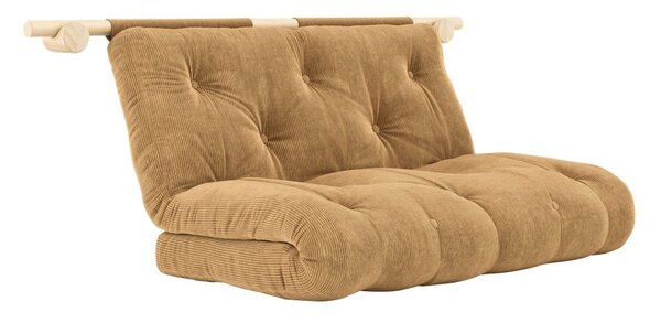 Jasnobrązowa sztruksowa rozkładana sofa 135 cm Hooked – Karup Design
