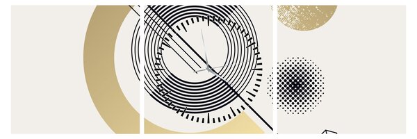 Obraz - Kształty geometryczne N⁰2 (z zegarem) (90x30 cm)