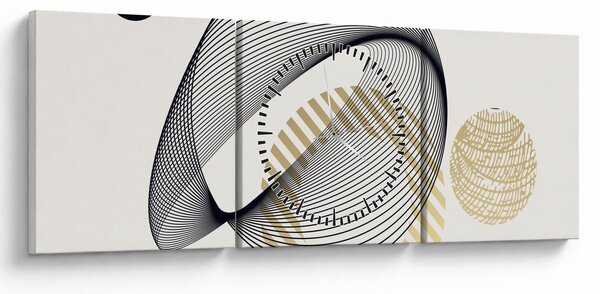 Obraz - Kształty geometryczne N⁰3 (z zegarem) (90x30 cm)