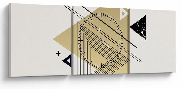 Obraz - Kształty geometryczne N⁰4 (z zegarem) (90x30 cm)