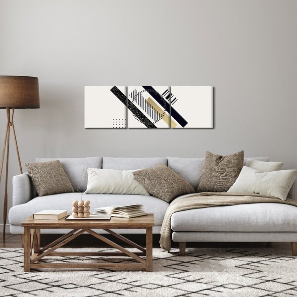 Obraz - Kształty geometryczne N⁰5 (z zegarem) (90x30 cm)