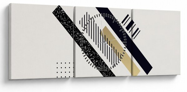 Obraz - Kształty geometryczne N⁰5 (z zegarem) (90x30 cm)