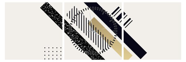 Obraz - Kształty geometryczne N⁰5 (z zegarem) (90x30 cm)