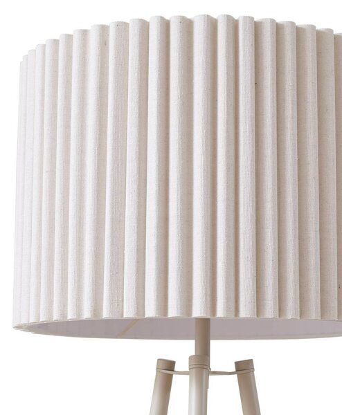 Lampa stojąca Libbie Lindby, kremowy / amber, salon / jadalnia, tkanina / materiał / jedwab, skandynawski