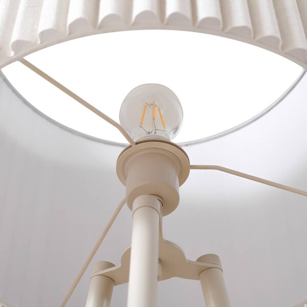 Lampa stojąca Libbie Lindby, kremowy / amber, salon / jadalnia, tkanina / materiał / jedwab, skandynawski