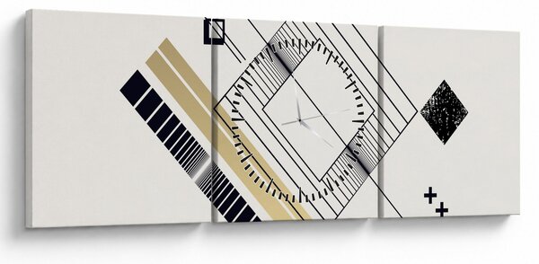 Obraz - Kształty geometryczne N⁰6 (z zegarem) (90x30 cm)