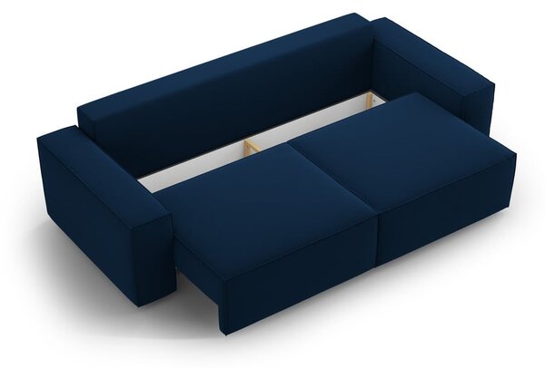 Ciemnoniebieska aksamitna rozkładana/ze schowkiem sofa 247 cm Jodie – Micadoni
