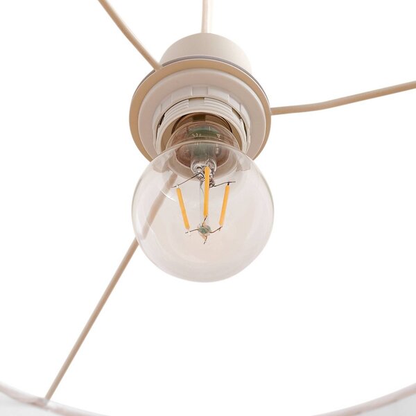 Lampa wisząca Libbie Lindby, możliwość ściemniania, kremowy / amber, salon / jadalnia, tkanina / materiał / jedwab, skandynawski