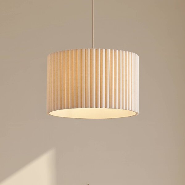 Lampa wisząca Libbie Lindby, możliwość ściemniania, kremowy / amber, salon / jadalnia, tkanina / materiał / jedwab, skandynawski