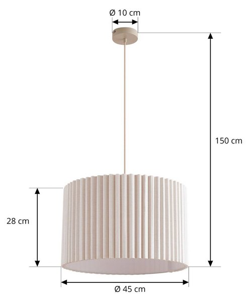 Lampa wisząca Libbie Lindby, możliwość ściemniania, kremowy / amber, salon / jadalnia, tkanina / materiał / jedwab, skandynawski