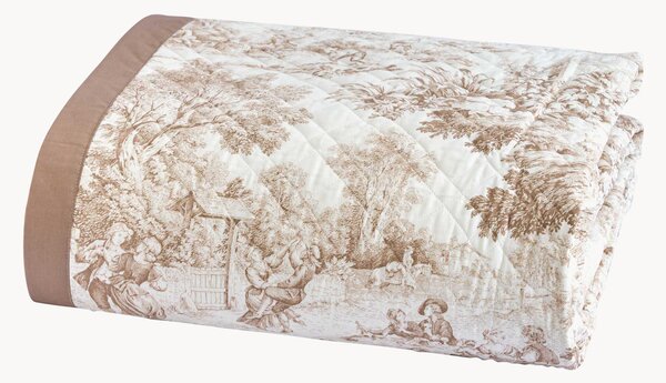 Narzuta z perkalu bawełnianego Toile De Jouy