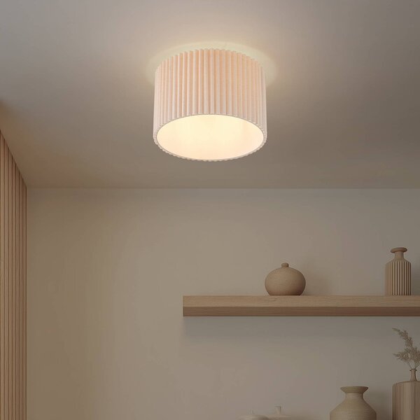Lampa sufitowa Libbie Lindby, możliwość ściemniania, kremowy / amber, salon / jadalnia, tkanina / materiał / jedwab, skandynawski