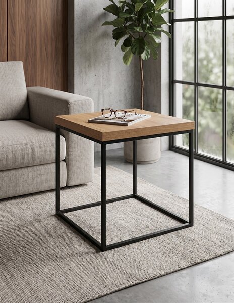 Stolik Square 8 różne dekory loft 46 cm Dąb Kamienny