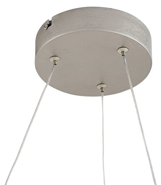 Lampa wisząca Eloura Lucande, aluminiowy / szary / cynkowy, salon / jadalnia, metal, nowoczesny