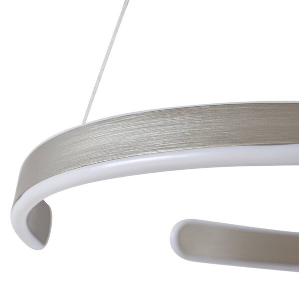 Lampa wisząca Eloura Lucande, aluminiowy / szary / cynkowy, salon / jadalnia, metal, nowoczesny