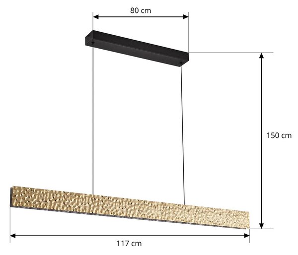 Lampa wisząca Nivara Lucande, mosiężny / złoty, salon / jadalnia, metal, nowoczesny