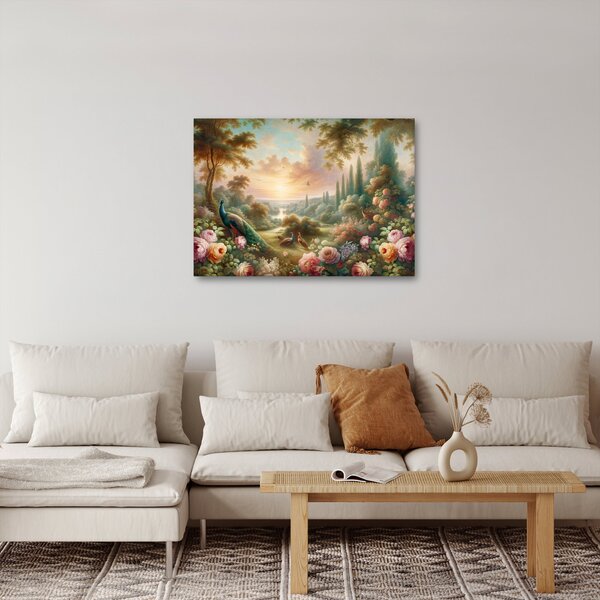 Obraz - Pawie w ogrodzie (70x50 cm)