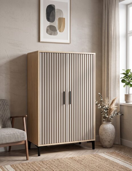 Komoda K2DB Dąb Kamienny Dona 85 cm Zielony