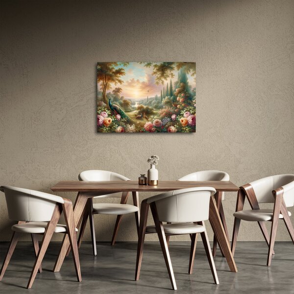 Obraz - Pawie w ogrodzie (70x50 cm)