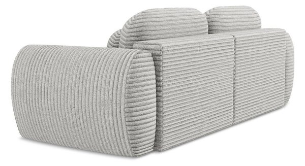 Jasnoszara sztruksowa rozkładana sofa ze schowkiem 266 cm Kini – Makamii
