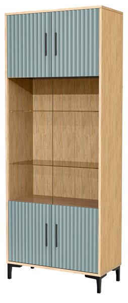 Witryna 2D do salonu Dąb Kamienny Dona 80 cm Kaszmir