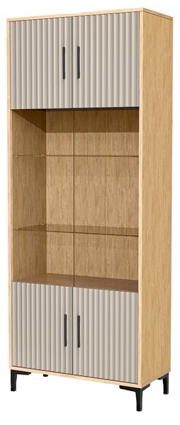 Witryna 2D do salonu Dąb Kamienny Dona 80 cm Kaszmir