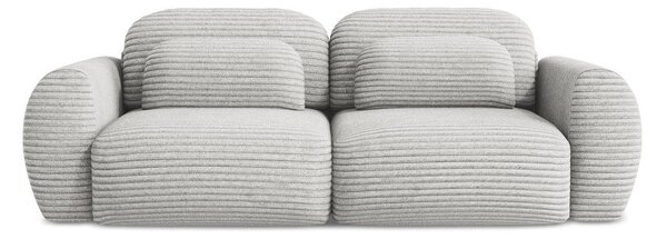 Jasnoszara sztruksowa rozkładana sofa ze schowkiem 266 cm Kini – Makamii
