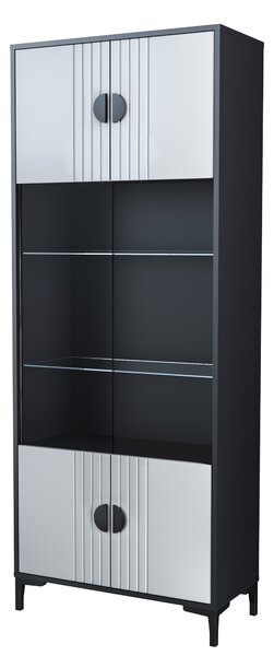 Witryna 2D do salonu Czarna OKX 80 cm