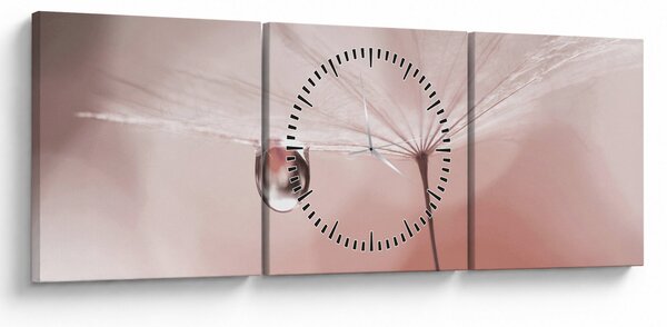 Obraz - Kropla rosy (z zegarem) (90x30 cm)