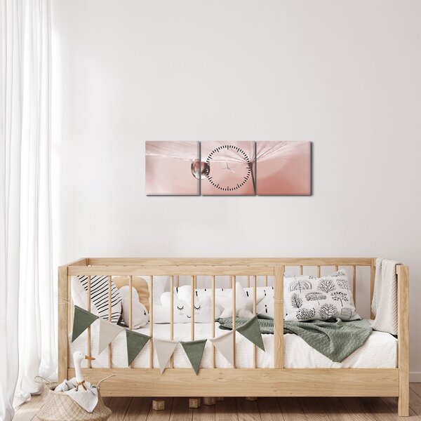 Obraz - Kropla rosy (z zegarem) (90x30 cm)