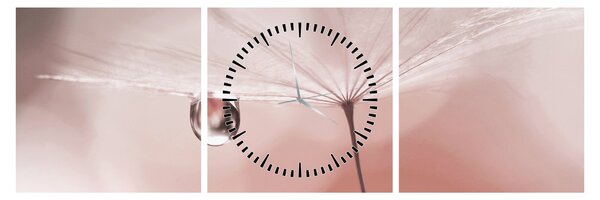 Obraz - Kropla rosy (z zegarem) (90x30 cm)