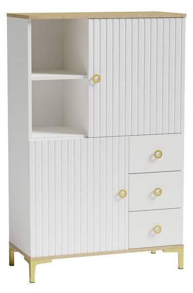 Komoda 2D3S Biała Dąb Hamilton Voca 86 cm
