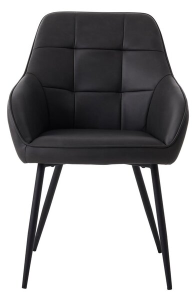 Ciemnoszare tapicerowane fotele jadalniane zestaw z podłokietnikami 2 szt. Nolan Square – Unique Furniture
