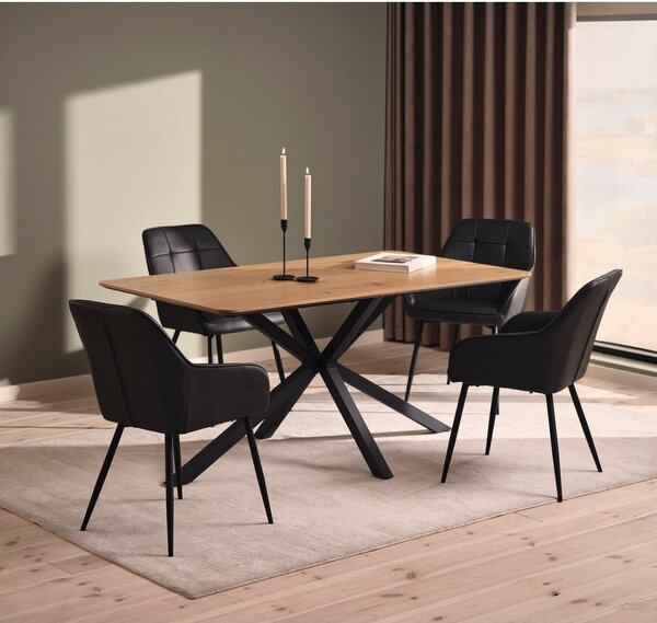 Ciemnoszare tapicerowane fotele jadalniane zestaw z podłokietnikami 2 szt. Nolan Square – Unique Furniture