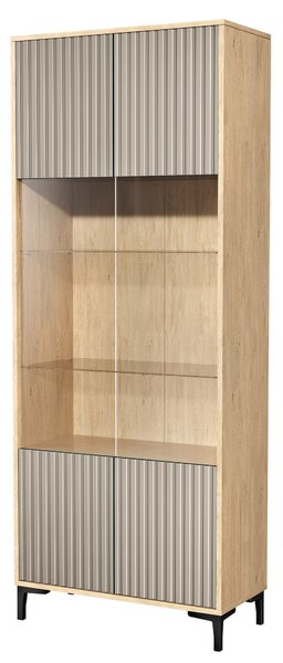 Witryna 2D do salonu Dąb Kamienny OLO 80 cm Kaszmir