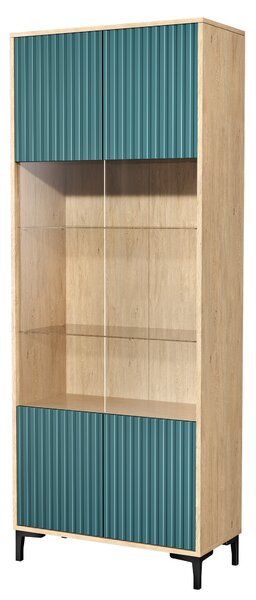 Witryna 2D do salonu Dąb Kamienny OLO 80 cm Kaszmir