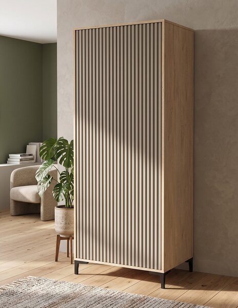 Szafa 2D do salonu Dąb Kamienny Olo 80 cm Kaszmir