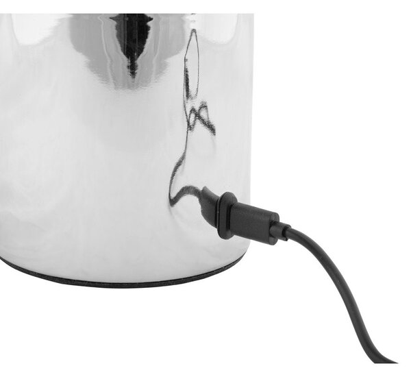 Lampa stołowa LED w kolorze srebra ze ściemniaczem i metalowo-szklanym kloszem (wysokość 29,5 cm) Camp – Leitmotiv
