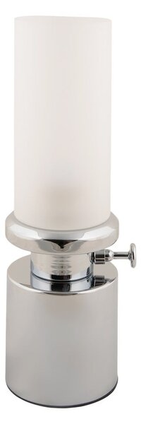 Lampa stołowa LED w kolorze srebra ze ściemniaczem i metalowo-szklanym kloszem (wysokość 29,5 cm) Camp – Leitmotiv