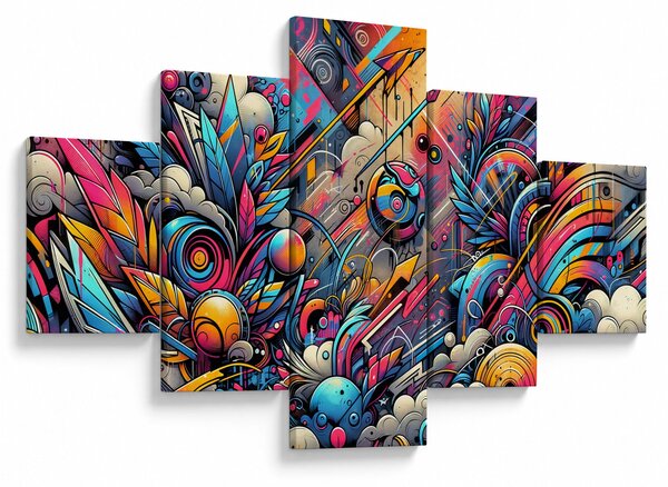 Obraz - Kolorowe graffiti (125x70 cm)