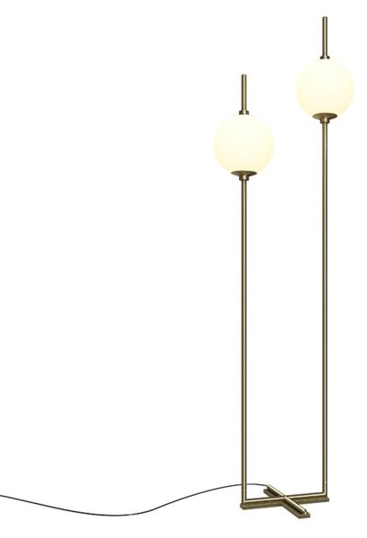 Lampa stojąca podłogowa nowoczesna mosiężno-biała rurki szklane kule LED 12W THE SIXTH SENSE Maytoni