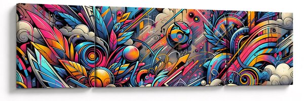 Obraz - Kolorowe graffiti (170x50 cm)